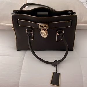 Michael Kors | Hamilton Specchio E W Satchel Coffee with Gold Trim